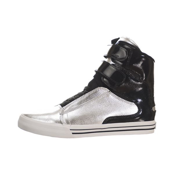 Supra Mens Society II High Top Shoes - Black Silver | Canada D9160-6O29